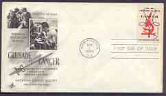 United States 1965 Crusade Against Cancer on illustrated cover with first day cancel, SG 1245