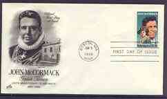 United States 1984 Performing Arts - John McCormack (singer) on illustrated cover with first day cancel, SG 2087