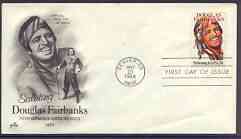 United States 1984 Performing Arts - Douglas Fairbanks (film Actor) on illustrated cover with first day cancel, SG 2085