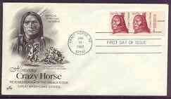 United States 1980-88 Great Americans - Crazy Horse 13c on illustrated cover with first day cancel, SG 1824