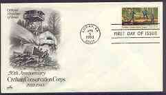 United States 1983 Civilian Conservation Corps on illustrated cover with first day cancel, SG 2021