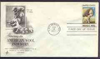 United States 1971 450th Anniversary of Introduction of Sheep (Wool Industry) on illustrated cover with first day cancel, SG 1419