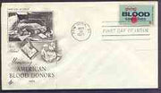 United States 1971 Salute to Blood Donors on illustrated cover with first day cancel, SG 1421