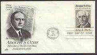 United States 1976 Adolph S Ochs (publisher of NY Times) on illustrated cover with first day cancel, SG 1677