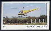 Staffa 1982 Helicopters #2 imperf souvenir sheet (£1 value) unmounted mint