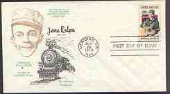 United States 1978 Performing Arts - Jimmie Rodgers (Father of Country Music) on illustrated cover with first day cancel, SG 1725