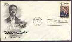 United States 1975 Paul Laurence Dunbar (poet) on illustrated cover with first day cancel, SG 1560