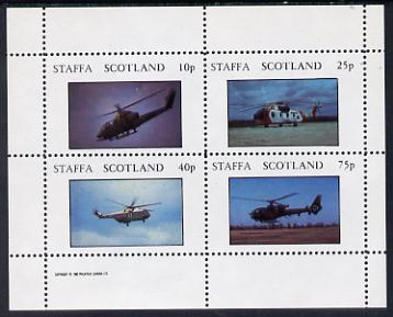Staffa 1982 Helicopters #3 perf set of 4 values (10p to 75p) unmounted mint
