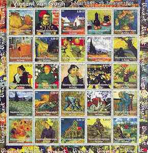 Congo 2002 Paintings by Vincent Van Gogh (Still Life, Portraits & Landscapes) complete perf set of 25 unmounted mint