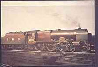 Postcard produced in 1980's in full colour showing LMS Fowler 'Royal Scot' Class 4-6-0, unused and pristine