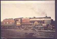 Postcard produced in 1980's in full colour showing LMS Fowler 'Royal Scot' Class 4-6-0, unused and pristine