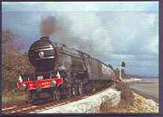 Postcard produced in 1980's in full colour showing L&NER Gresley V2 Class 2-6-2 'Green Arrow', unused and pristine