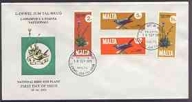 Malta 1971 National Plant & Bird of Malta set of 4 on illustrated cover with first day cancels, SG 456-59