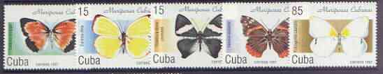Cuba 1997 Butterflies complete perf set of 5 values unmounted mint, SG 4164-68