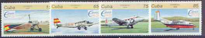 Cuba 1996 Espamer 96 Stamp Exhibition (Aircraft) complete perf set of 4 values unmounted mint, SG 4058-61