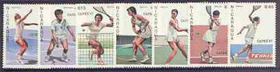 Nicaragua 1987 Capex 87 Stamp Exhibition (Tennis Players) complete set of 6 unmounted mint, SG 2870-76