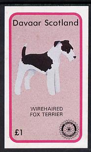 Davaar Island 1984 Rotary -Dogs (Wire-haired Fox Terrier) imperf souvenir sheet (£1 value) unmounted mint