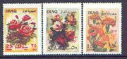 Iraq 2002 Flowers perf set of 3 unmounted mint