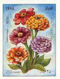 Iraq 1998 Flowers imperf m/sheet (Zinnias) unmounted mint, Mi BL 78