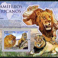 St Thomas & Prince Islands 2010 Animals of Africa - Lions perf souvenir sheet unmounted mint