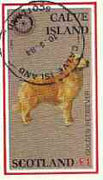 Calve Island 1984 Rotary - Dogs (Golden Retriever) imperf souvenir sheet (£1 value) cto used