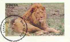 Staffa 1976 Lion imperf souvenir sheet (£1 value), cto used