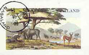 Nagaland 1972 African Wild Animals imperf souvenir sheet (1ch value) cto used