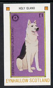 Eynhallow 1984 Rotary - Dogs £1 imperf souvenir sheet (German Shepherd) unmounted mint