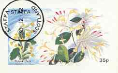 Staffa 1972 Flowers #01 - Polyanthus & Honeysuckle 35p imperf souvenir sheet cto used