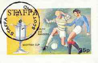 Staffa 1972 Pictorial imperf souvenir sheet (35p value) Celtic & Rangers Scottish Cup cto used