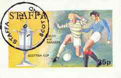 Staffa 1972 Pictorial imperf souvenir sheet (35p value) Celtic & Rangers Scottish Cup cto used