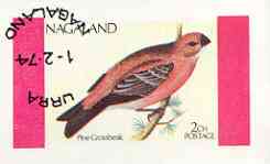 Nagaland 1973 Pine Grosbeak imperf souvenir sheet (2ch value) cto used