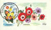 Staffa 1972 Flowers #01- Cowslip & Anemone 35p imperf souvenir sheet cto used