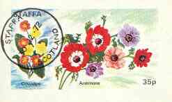 Staffa 1972 Flowers #01- Cowslip & Anemone 35p imperf souvenir sheet cto used