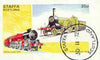 Staffa 1973 Locomotives #1 imperf souvenir sheet 35p value (Stirling Single & Jubilee Class) cto used