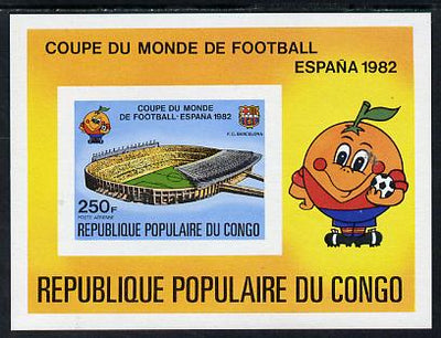 Congo 1980 World Cup Football 250f imperf m/sheet unmounted mint