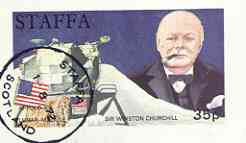 Staffa 1972 Pictorial imperf souvenir sheet (35p value) Churchill & Luna Module cto used