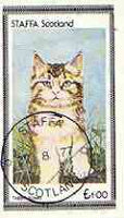Staffa 1977 Cats (Tabby Kitten) imperf souvenir sheet (£1 value) cto used