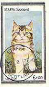 Staffa 1977 Cats (Tabby Kitten) imperf souvenir sheet (£1 value) cto used
