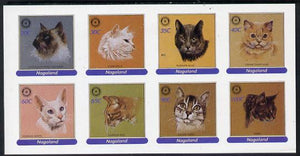 Nagaland 1984 Rotary - Domestic Cats imperf set of 8 values (20c to 100c) unmounted mint