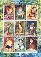 Niger Republic 1998 Paintings by Pierre Auguste Renoir perf sheetlet containing 9 values cto used