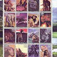 Somaliland 2001 Dinosaurs perf sheetlet #2 containing set of 16 values unmounted mint