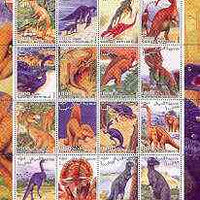 Somalia 2001 Dinosaurs perf sheetlet #2 containing set of 16 values unmounted mint