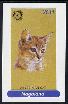 Nagaland 1984 Rotary (Abyssinian cat) 2ch imperf deluxe sheet,unmounted mint