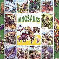 Timor (East) 2001 Dinosaurs perf sheetlet #1 containing set of 16 values unmounted mint