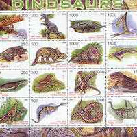 Timor (East) 2001 Dinosaurs perf sheetlet #2 containing set of 16 values unmounted mint