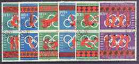 Ecuador 1966 Olympic Games (Greek Characters) perf set of 6 in fine used tete-beche pairs