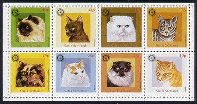Staffa 1984 Rotary - Domestic Cats perf set of 8 values unmounted mint