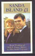 Sanda Island 1986 Royal Wedding imperf souvenir sheet (£1 value) opt'd Duke & Duchess of York in gold, unmounted mint