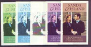 Sanda Island 1986 Royal Wedding imperf deluxe sheet (£2 value) the set of 5 progressive proofs, comprising single colour, 2-colour, two x 3-colour combinations plus completed design (5 proofs) unmounted mint